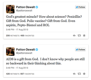 Illustration for article titled Patton Oswalt won Twitter over the weekend with a series of hilarious, slightly offensive tweets